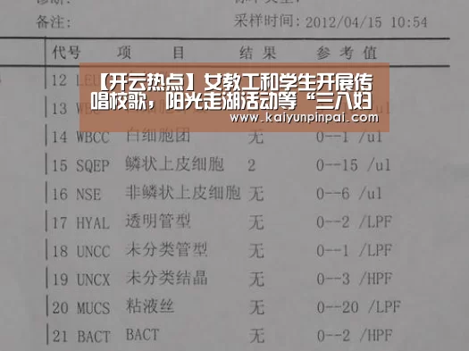 【开云热点】女教工和学生开展传唱校歌,阳光走湖活动等“三八妇女节”系列活动(图3) 开云热点