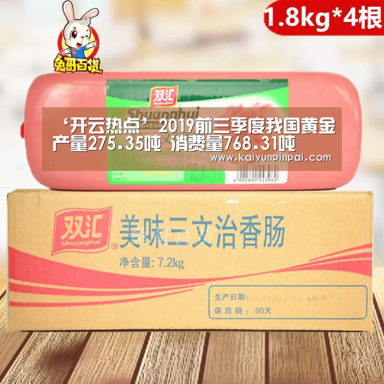 ‘开云热点’2019前三季度我国黄金产量275.35吨 消费量768.31吨(图2) 开云网站